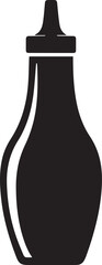 Sauce Bottle Black Vector in silhouette
