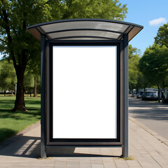 Blank Bus Stop Ad Billboard Mockup