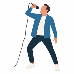 Singer flat illustration. Design image