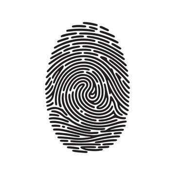 A unique thumbprint vector illustration shows a finger print pattern for biometric security and criminal identification. fingerprint vector illustration.Detailed Illustration of a Fingerprint Pattern