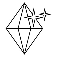 Sparkling diamond srtroke icon