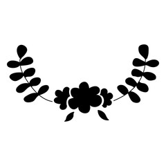 Cute ornament floral silhouette