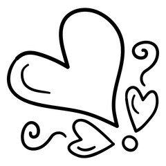 Simple heart hand drawn stroke