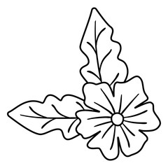 Spring flower leaves large stroke