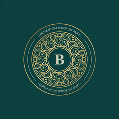 Elegant Monogram Logo in Gold and Green