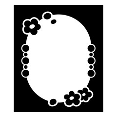 Oval frame with flowers on it