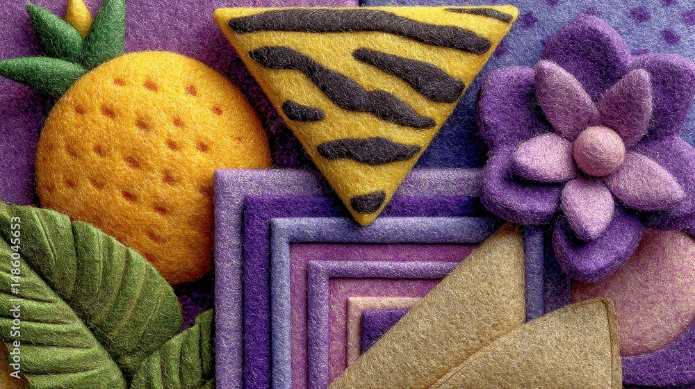 Aufkleber assorted felt items displayed in a colorful arrangement highlighting textures and crafting potential