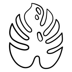 Fototapeta premium Stylish monstera leaf outline design