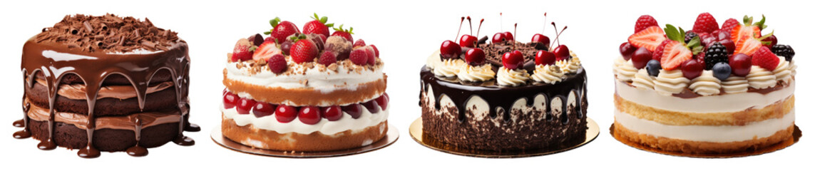 PNG Birthday cake chocolate dessert cherry, transparent background
