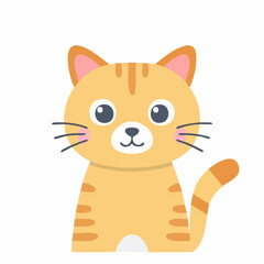 Cute Cat Vector Illustration in Minimal Style – Adorable Pet Animal Clipart for Kids and Design