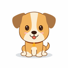 Cute Dog Vector Illustration in Minimal Style – Simple Cartoon Puppy Design for Kids and Decor