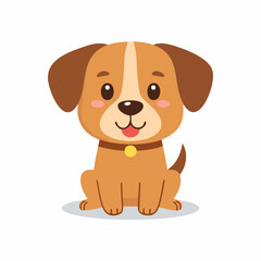 Cute Dog Vector Illustration in Minimal Style – Simple Cartoon Puppy Design for Kids and Decor