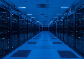 Server racks in modern data center