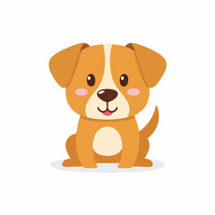 Cute Dog Vector Illustration in Minimal Style – Simple Cartoon Puppy Design for Kids and Decor