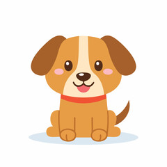 Cute Dog Vector Illustration in Minimal Style – Simple Cartoon Puppy Design for Kids and Decor