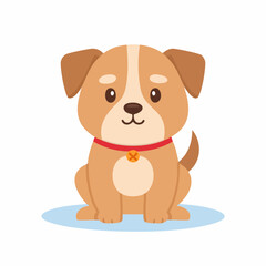 Cute Dog Vector Illustration in Minimal Style – Simple Cartoon Puppy Design for Kids and Decor