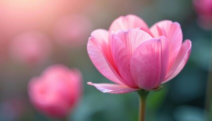 Obraz premium Close-up of delicate, blooming heart-shaped flowers in soft pastel colors , love, nature, flowerbed