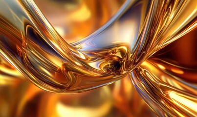 Abstract golden liquid swirls, flowing motion, luxury background, design element