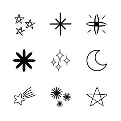 Set of 9 stars icons vector illustration