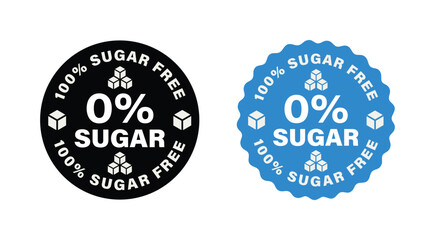 0% Sugar Free Badge Label 