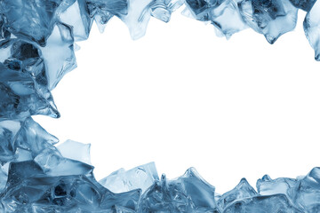 Obraz premium frame of ice cubes with a white background