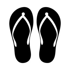 Black and White Flip Flop Illustration with a Summery Beach Vibe
