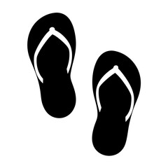 Pair of Black Flip Flops Ready for the Beach or Swimming Pool