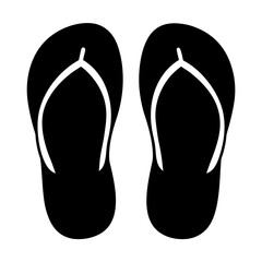 Pair of Simple Black Flip Flops, Ideal for Summer and Beachwear