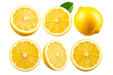  Fruit lemon slices, transparent background