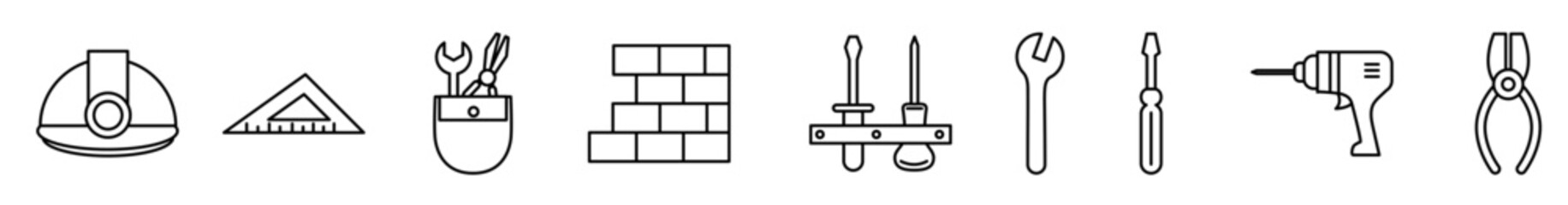 tool repair and construction icon set