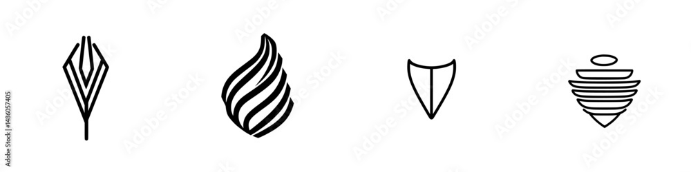 Aufkleber vector illustration icons depicting various abstract forms and designs suitable for branding and gra