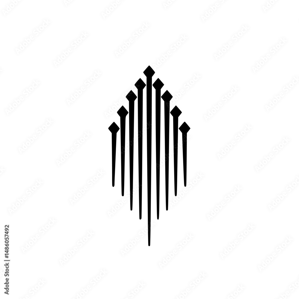 Poster abstract vector illustration featuring a geometric pattern of vertical lines arranged in a diamond s
