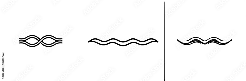 Poster vector illustration of wavy lines showcasing different patterns and textures for graphic design and 
