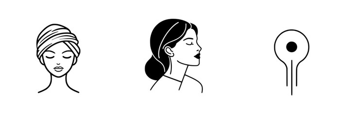 Stylized vector illustration highlighting hair care and relaxation rituals in a minimalistic design
