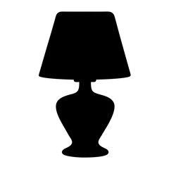 Obraz premium Elegant black silhouette of a table lamp with a classic design