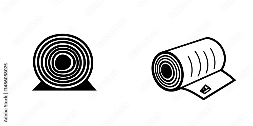 Poster vector illustration showing two rolled items, showcasing different textures and patterns used in var