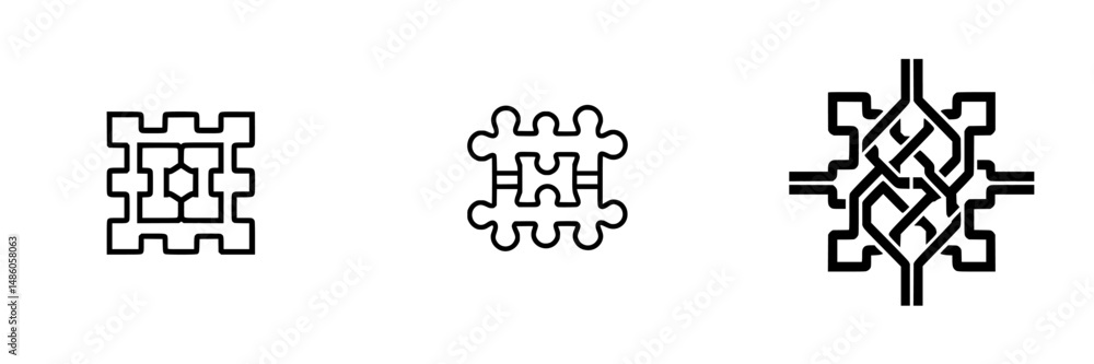 Poster unique vector illustration icons representing abstract patterns and designs suitable for various cre