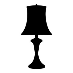 Obraz premium Silhouette of an elegant table lamp with a classic lampshade design