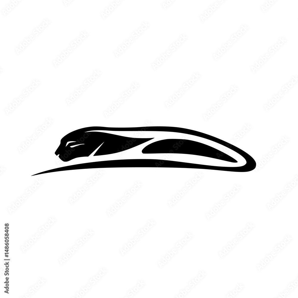 Poster sleek vector illustration of a streamlined animal design with dynamic contours representing speed an