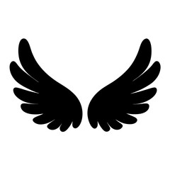 Fototapeta premium Black symmetrical wings with a stylized and graphic design element illustration