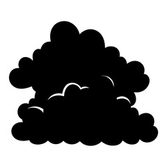 Monochrome vector illustration of a cartoonish, puffy cloud with dynamic edges