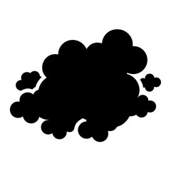 Abstract black cloud shape with puffy edges on a white background