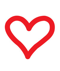 Heart clip art design on plain white transparent isolated background for card, shirt, hoodie, sweatshirt, apparel, tag, mug, icon, poster or badge