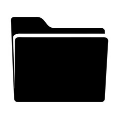 Simple black folder icon representing file storage and organization concept