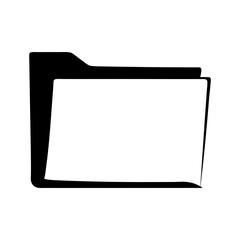 Simple black and white document folder graphic for file management representation