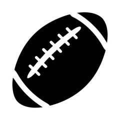 American football illustration featuring laces and rounded shape in a black silhouette