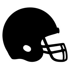 A sleek, simple black and white illustration of a football helmet