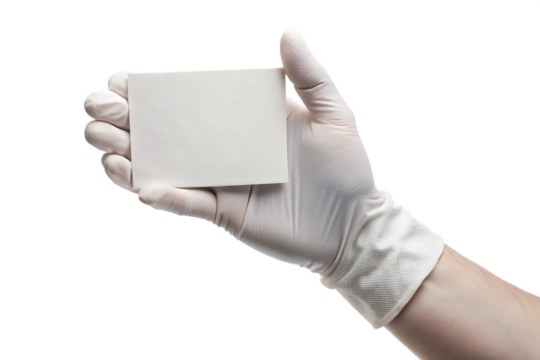 hand holding blank business card