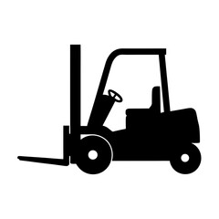 Detailed Silhouette of a Forklift Truck Ready for Material Handling Tasks