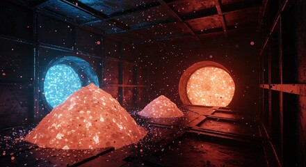 Sand Pile in Sci-fi Environment with Portal